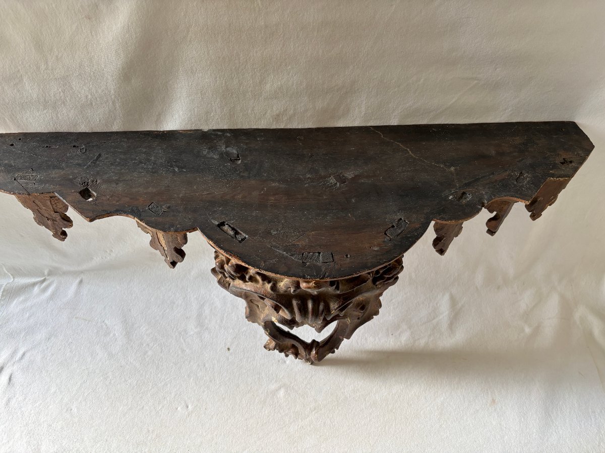 Console d'applique en bois doré-photo-5
