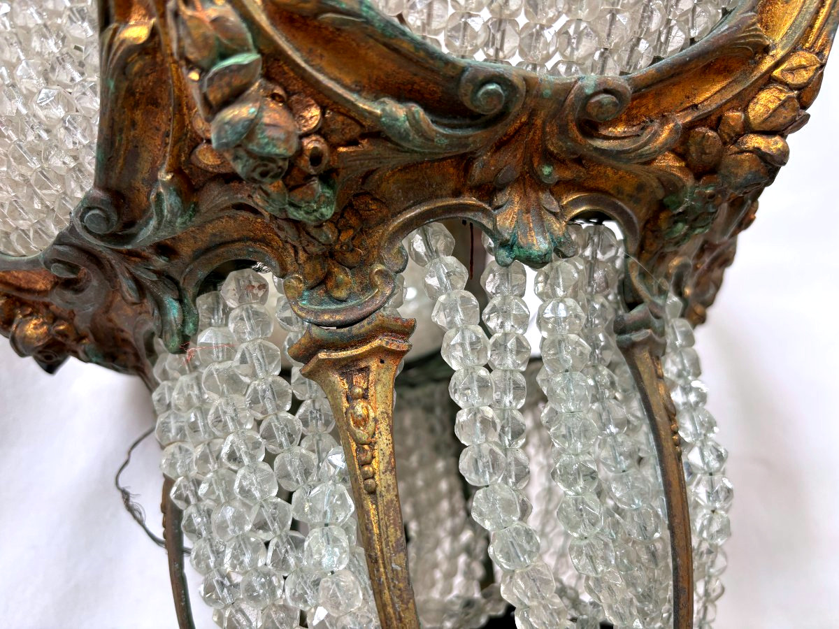 Napoleon III-style Bronze Chandelier With Pendants-photo-2