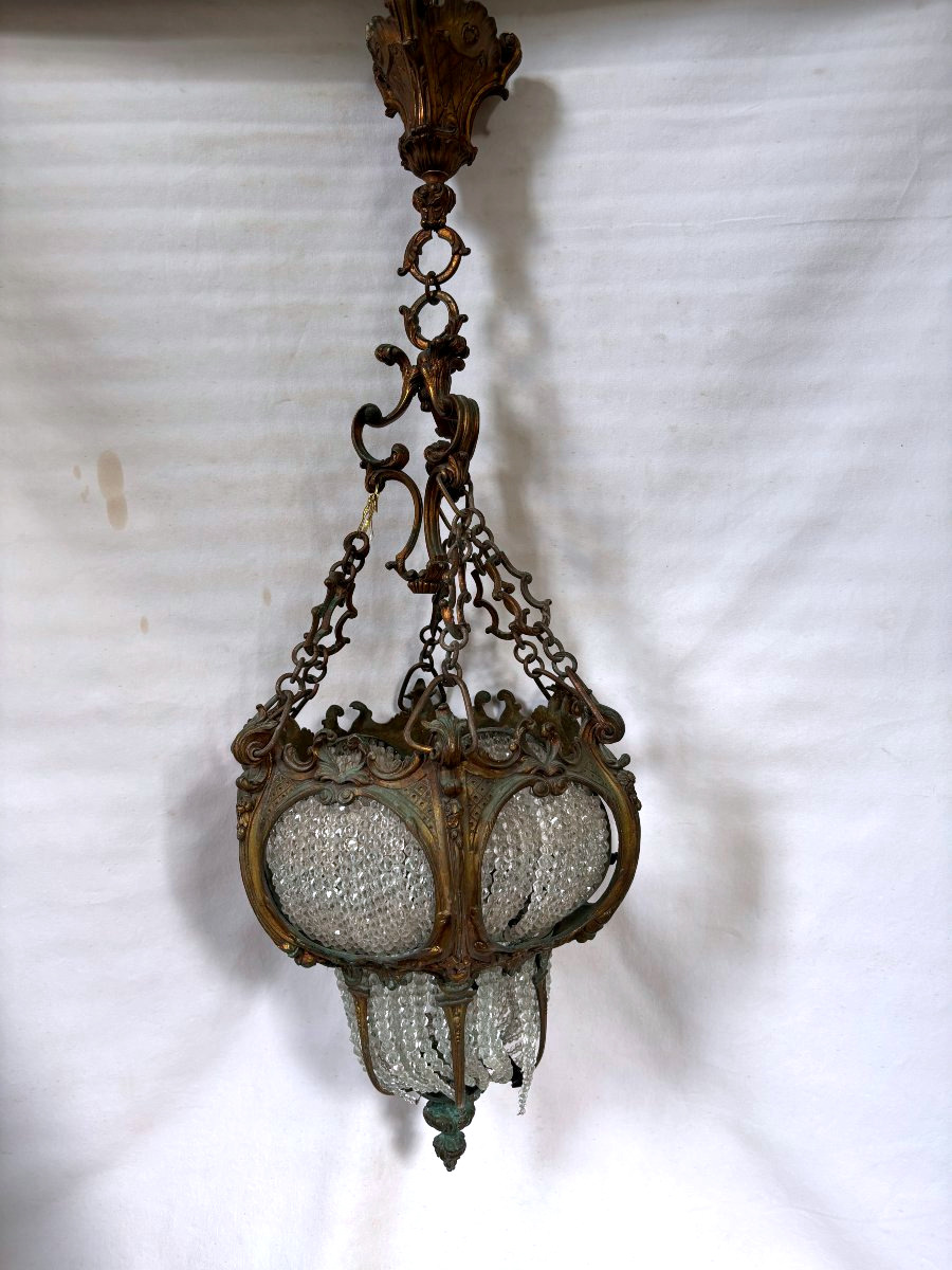Napoleon III-style Bronze Chandelier With Pendants-photo-3