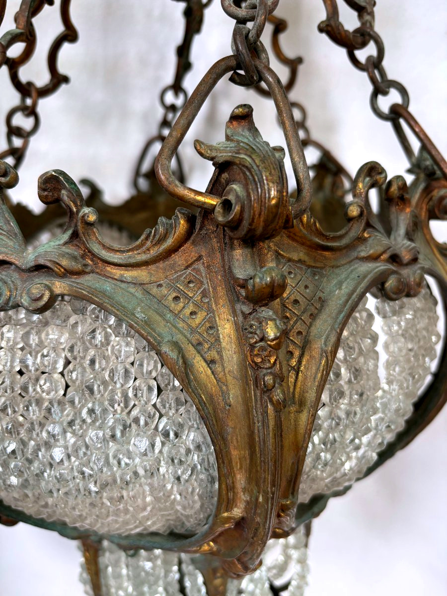 Napoleon III-style Bronze Chandelier With Pendants-photo-4