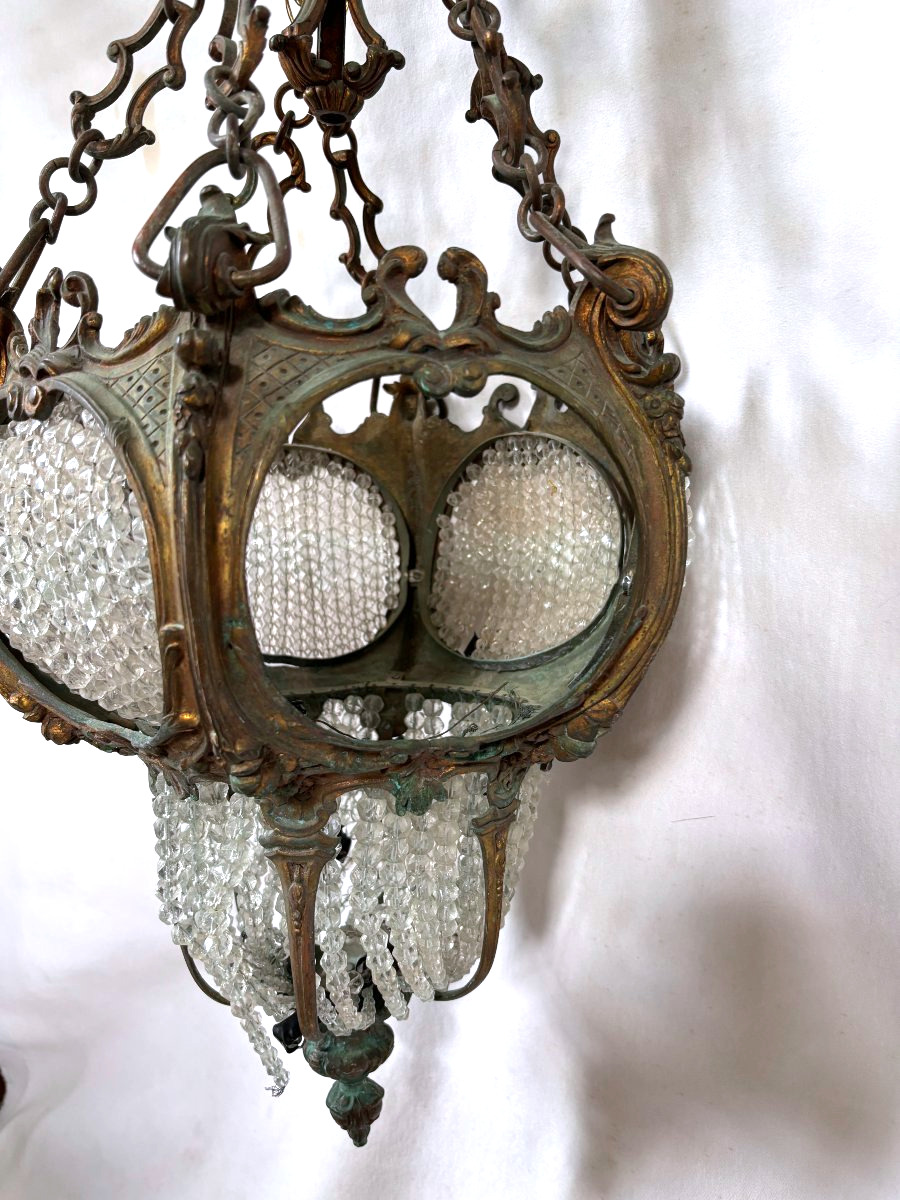Napoleon III-style Bronze Chandelier With Pendants-photo-1