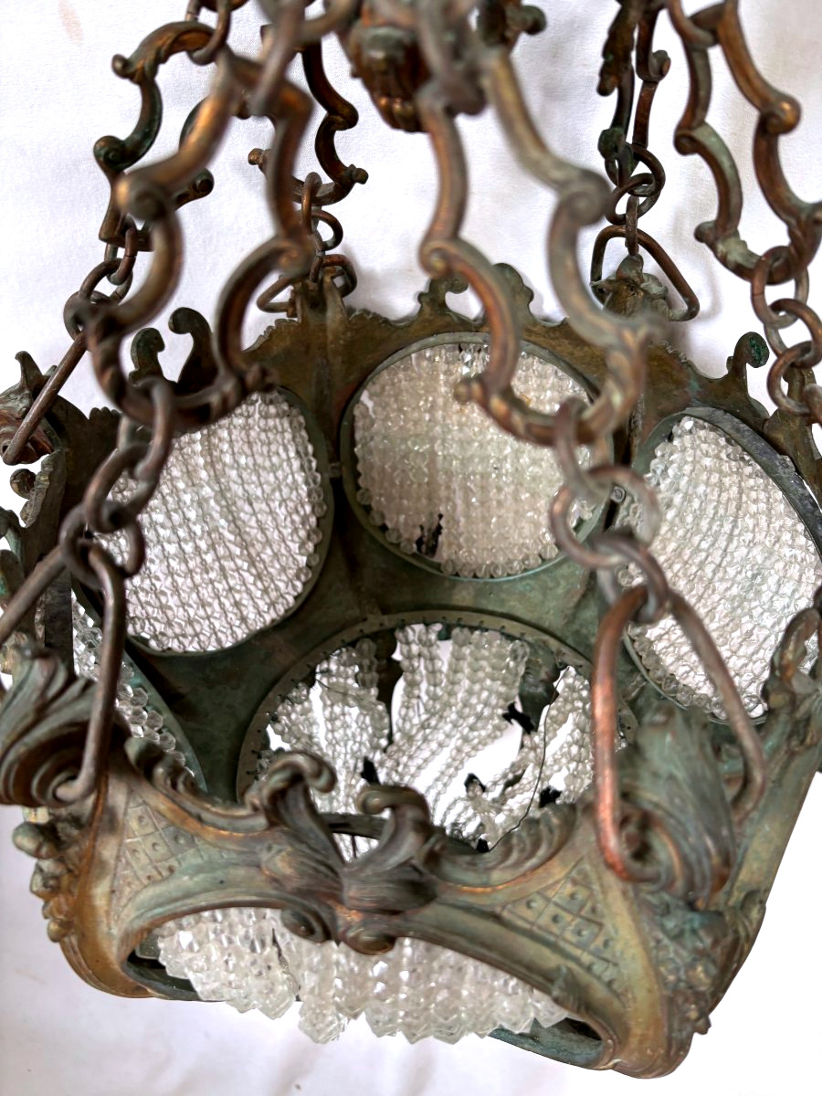 Napoleon III-style Bronze Chandelier With Pendants-photo-2