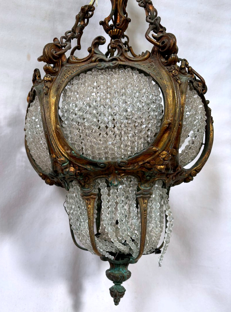 Napoleon III-style Bronze Chandelier With Pendants