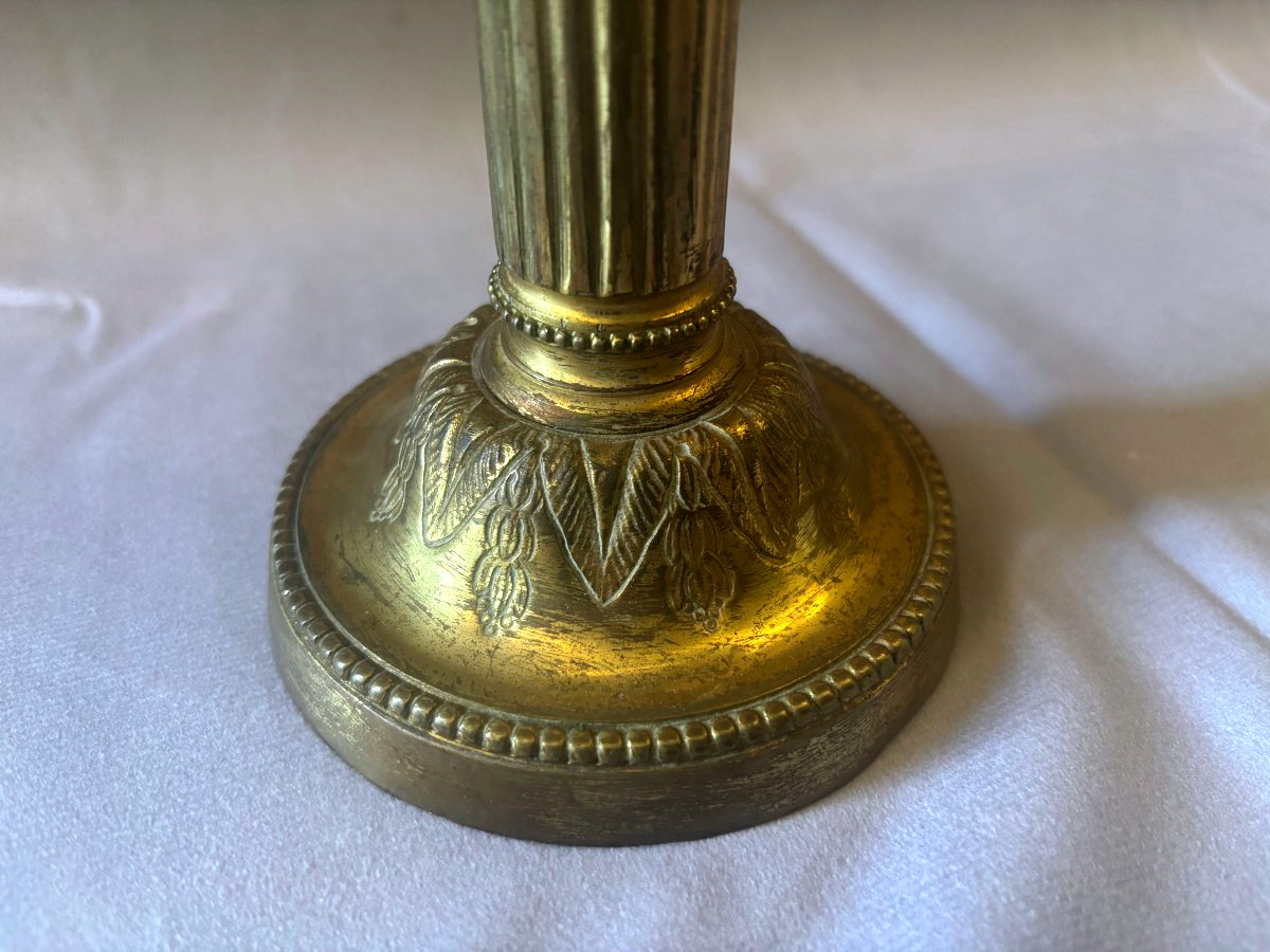 Lampe bouillotte Louis XVI en bronze-photo-1