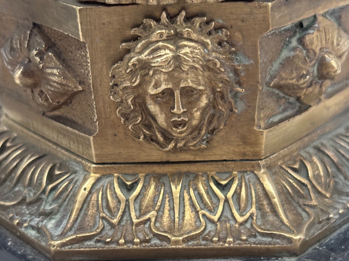 pied de Lampe en bronze et marbre-photo-2