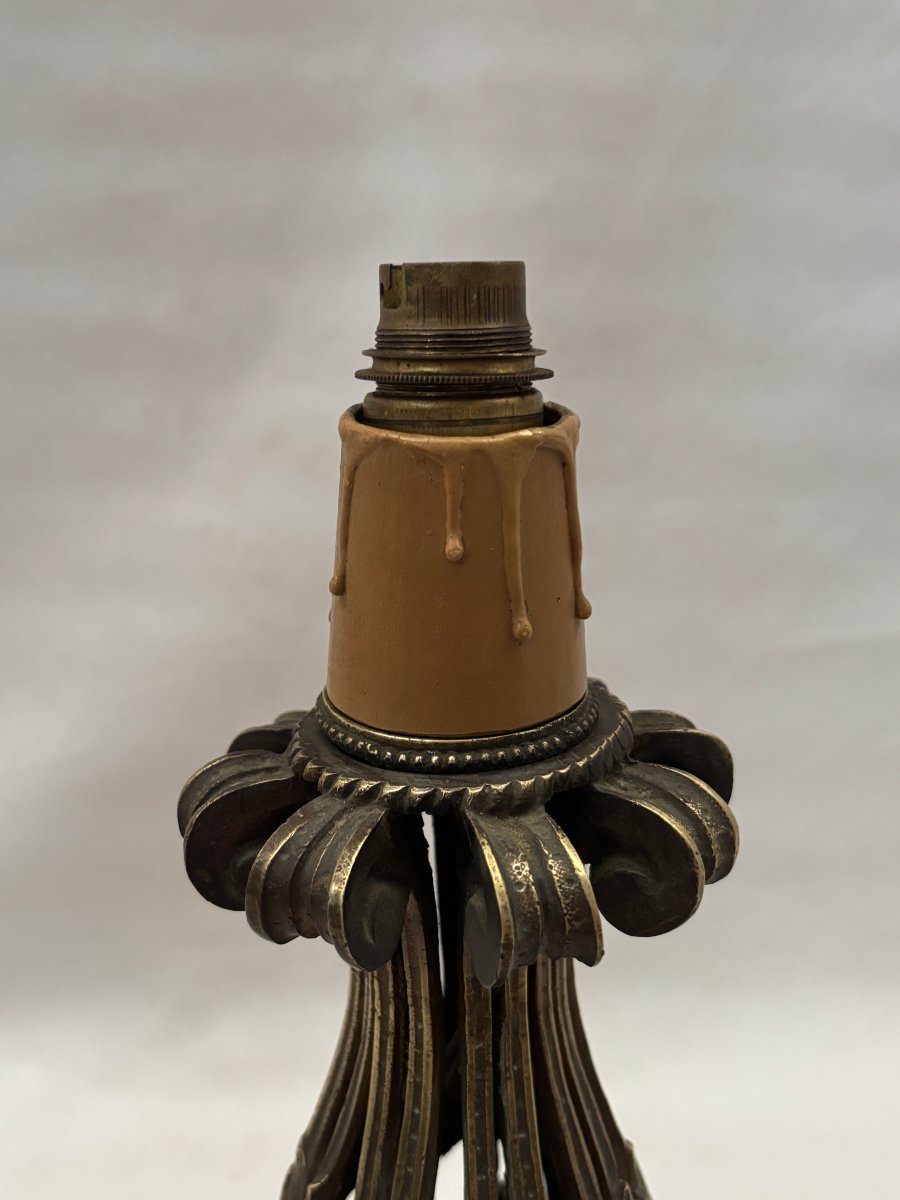 pied de Lampe en bronze et marbre-photo-4