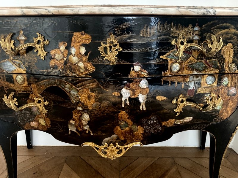 Commode En Laque De Style Louis XV-photo-1