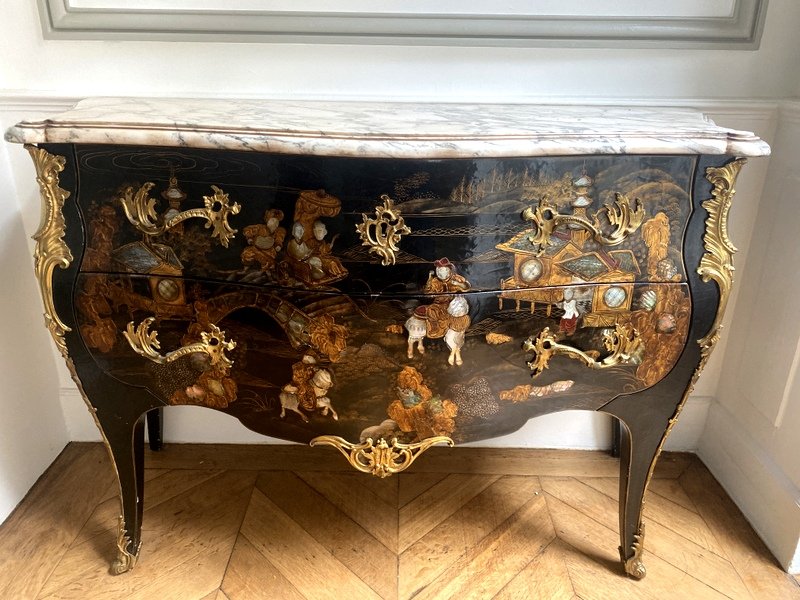 Commode En Laque De Style Louis XV-photo-2