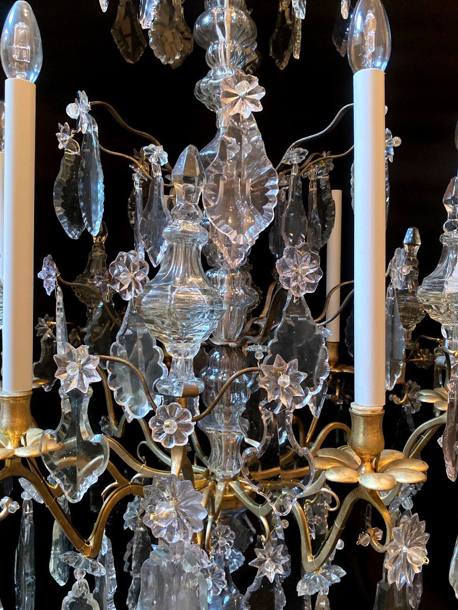 Louis XV Period Chandelier With Crowned In Bronze And Crystal-photo-8