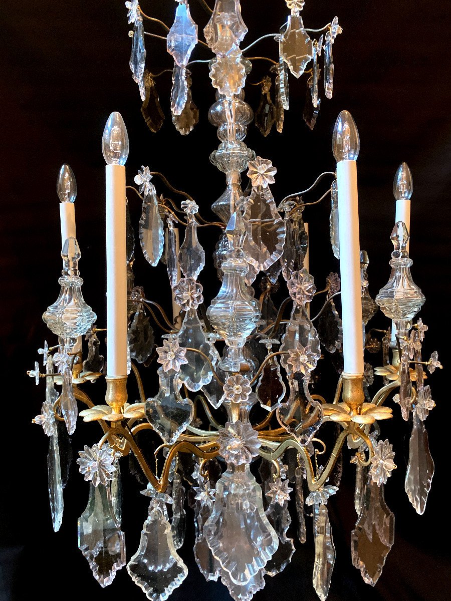 Louis XV Period Chandelier With Crowned In Bronze And Crystal