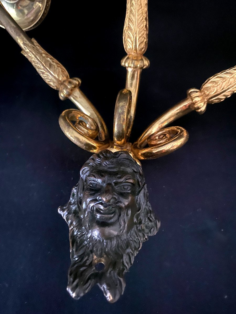 Paire d'Appliques De Trumeau En Bronze Doré Fin Du XVIII ème Siècle-photo-4