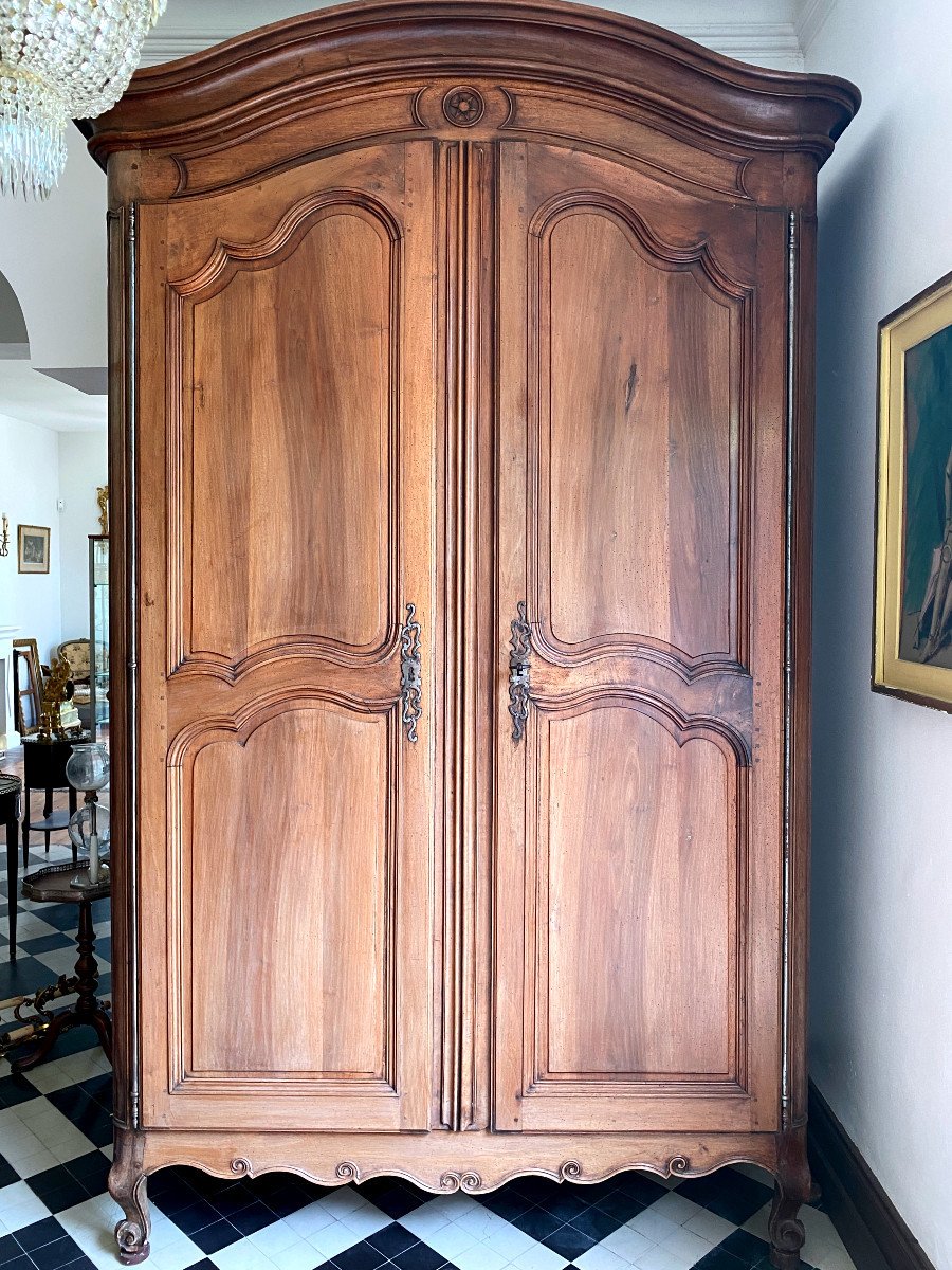 Armoire Louis XV En Noyer Massif-photo-2