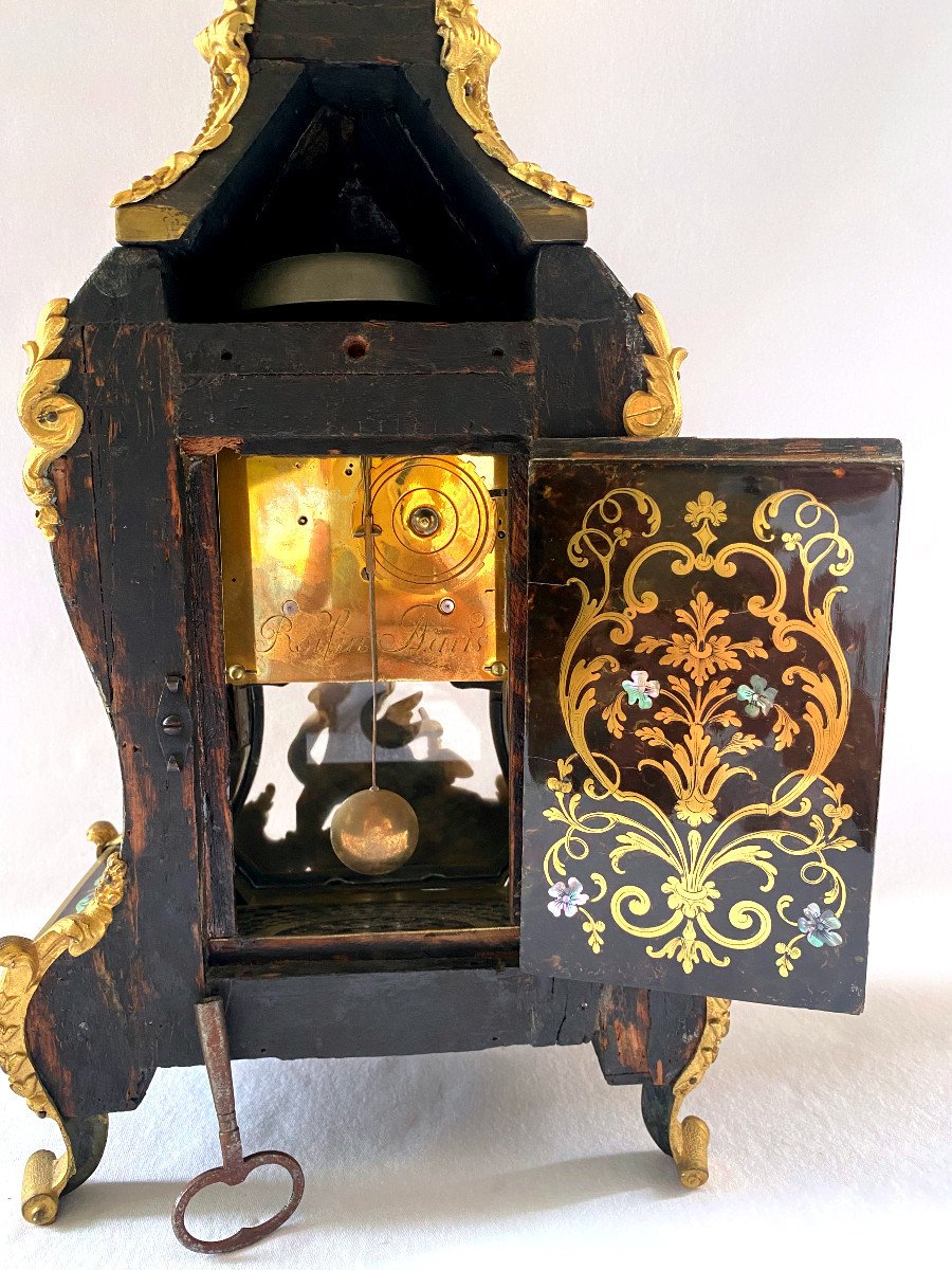 Cartel Louis XV In Boulle Marquetry With Five Colors-photo-5