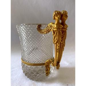 Empire Cup In Cut Crystal And Gilt Bronze