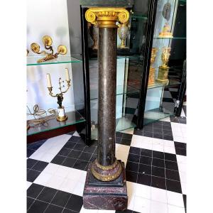 Column In Marble And Gilt Bronze