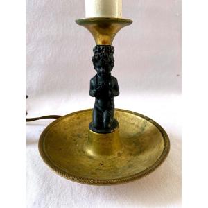 Lampe Bougeoir Style Empire En Bronze 