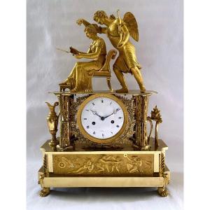 Pendule Empire En Bronze Doré
