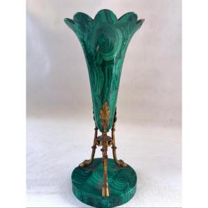 Russie vase Cornet en Malachite et bronze doré
