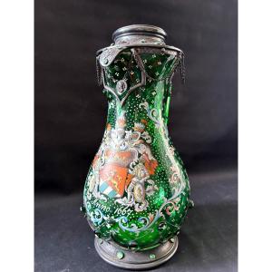 Grand pichet en verre émaillé