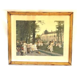 Large, Full-color Lithograph In The Empire Style