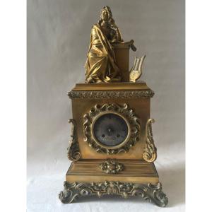 Romantic-era Gilded Bronze Clock