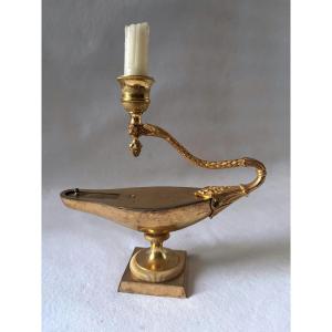 Lampe à huile Empire en bronze doré