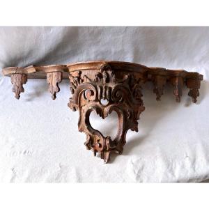 Gilded Wooden Wall-mounted Console Table