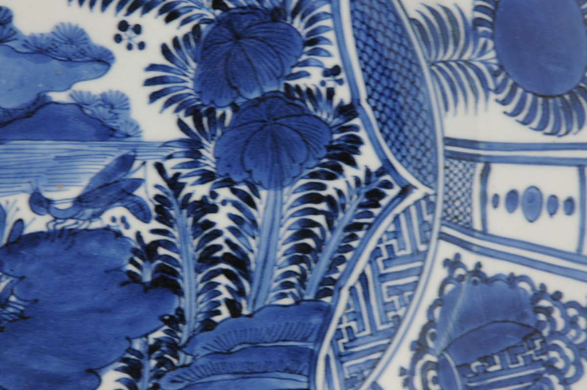 Japon - Grand plat en porcelaine d’Arita à décor 'kraak, époque Edo 1670–1690-photo-3