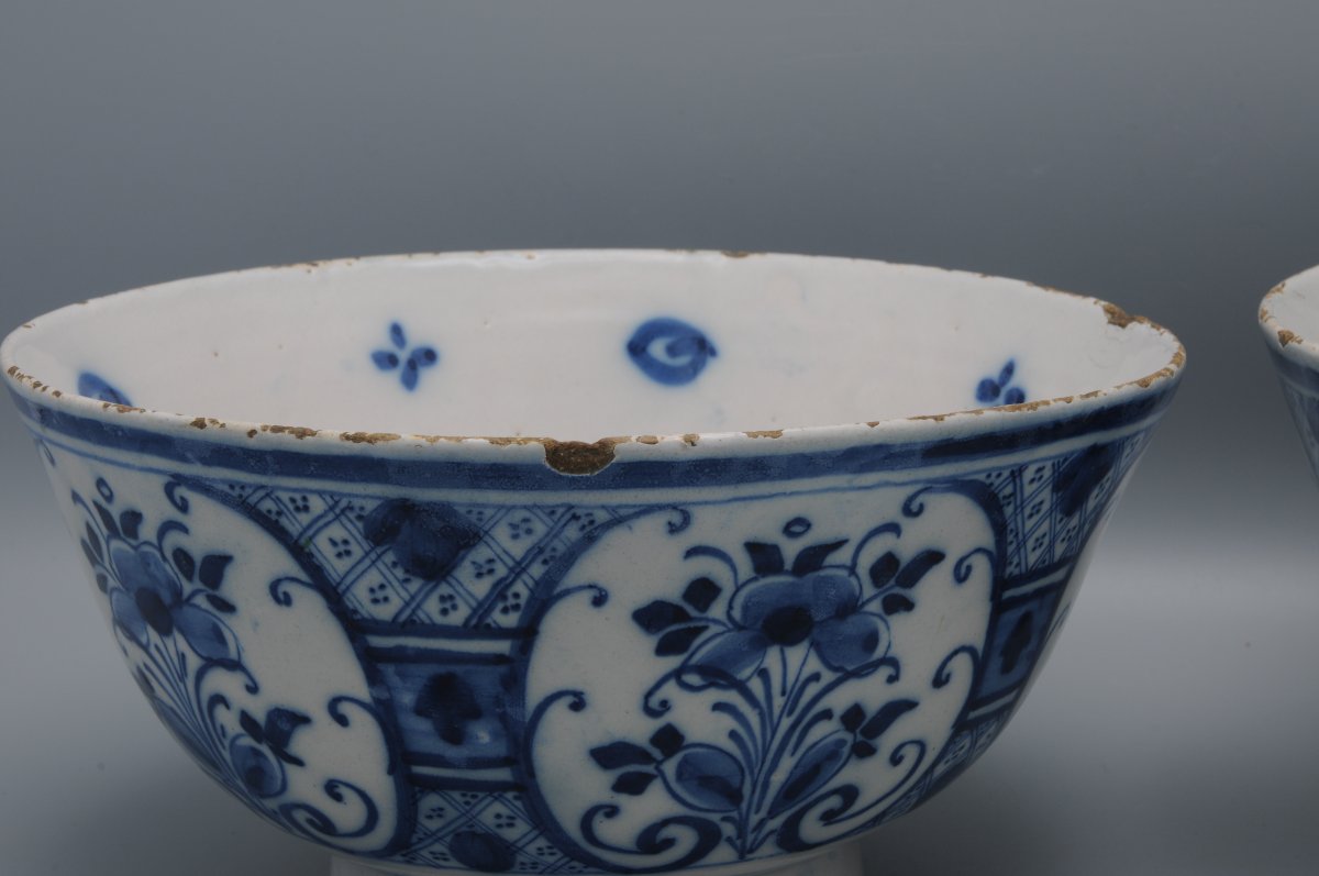 Paire de bols en faïence de Delft en camaieu blue, XVIIIe siècle-photo-8