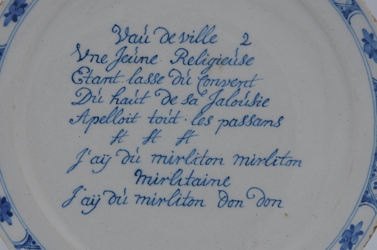 Assiette parlante en faïence de Delft à décor en camaïeu bleu, De Porceleyne Schotel, 1724–1764-photo-5