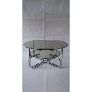 Table Basse Verre Et Chrome Années70