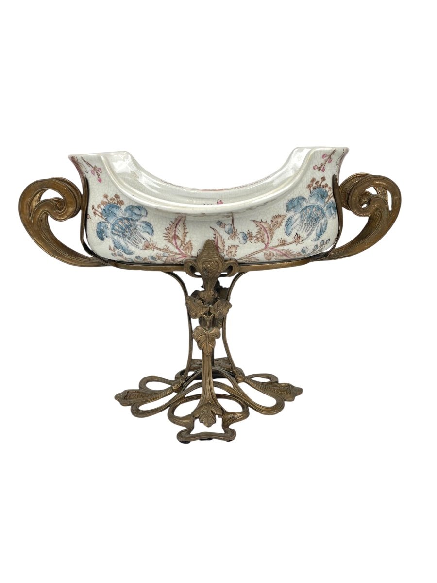 Wong Lee Porcelain And Bronze Pocket Tray 