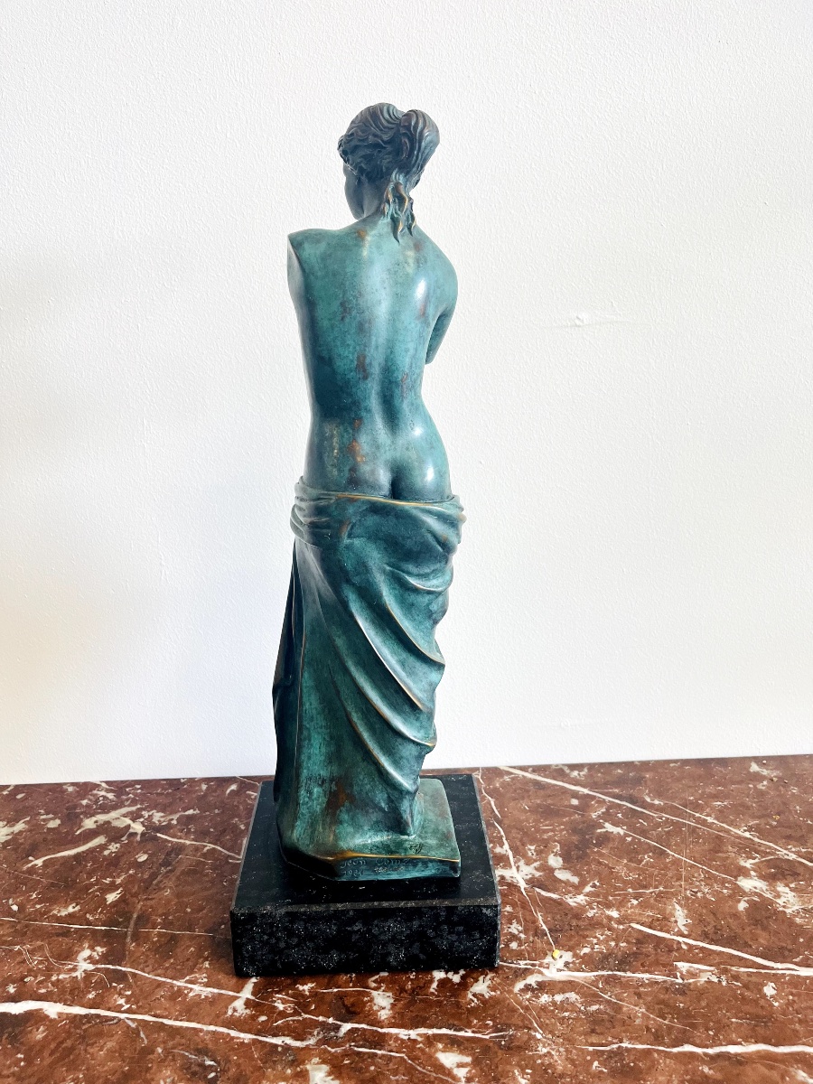 Bronze Venus De Milo On Marble Base-photo-3
