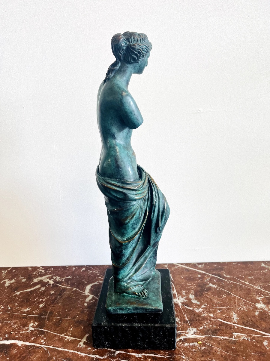 Bronze Venus De Milo On Marble Base-photo-3