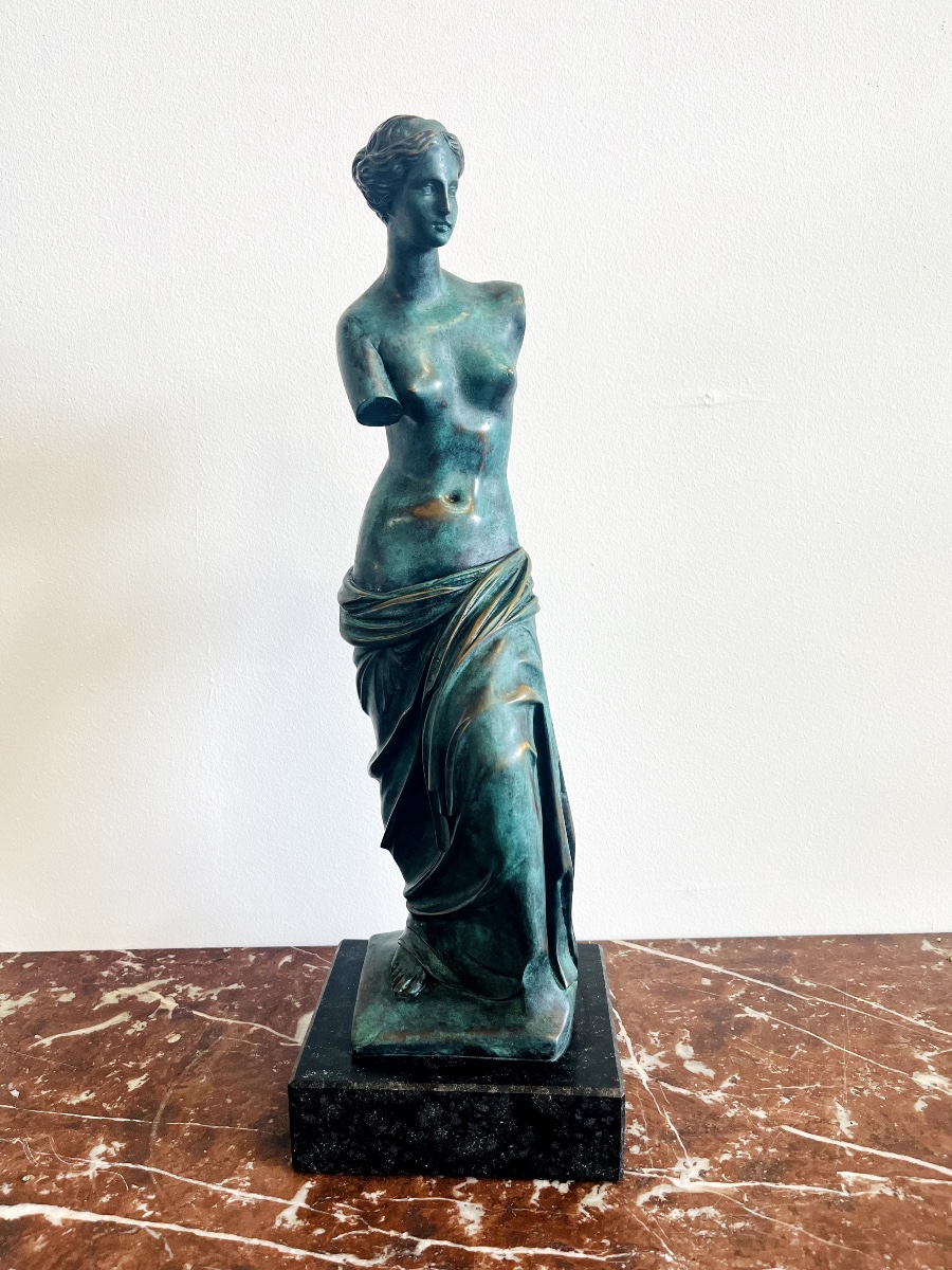 Bronze Venus De Milo On Marble Base