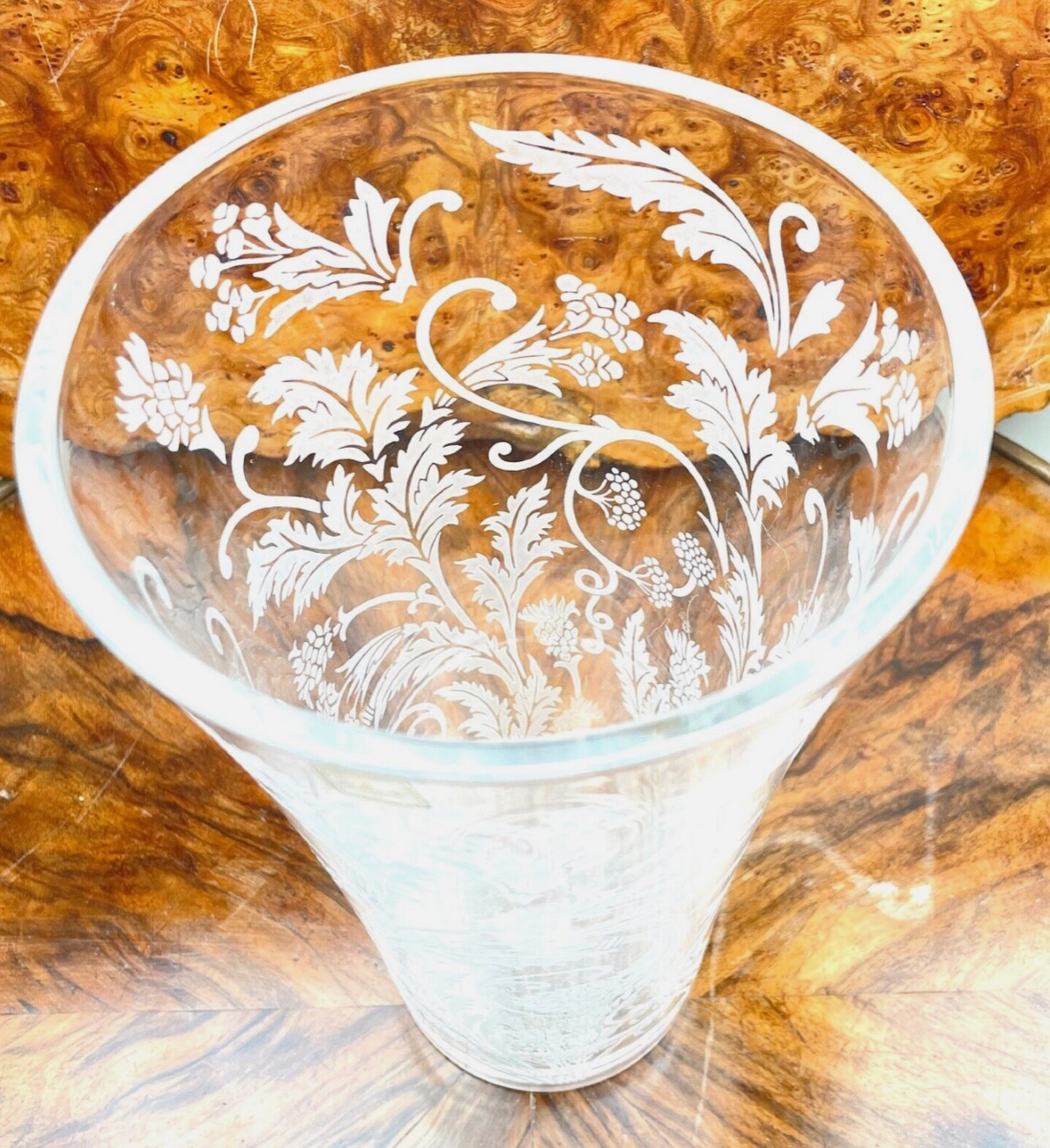Vase Christofle Marly Orangerie En Cristal Gravé à l'Acide-photo-3
