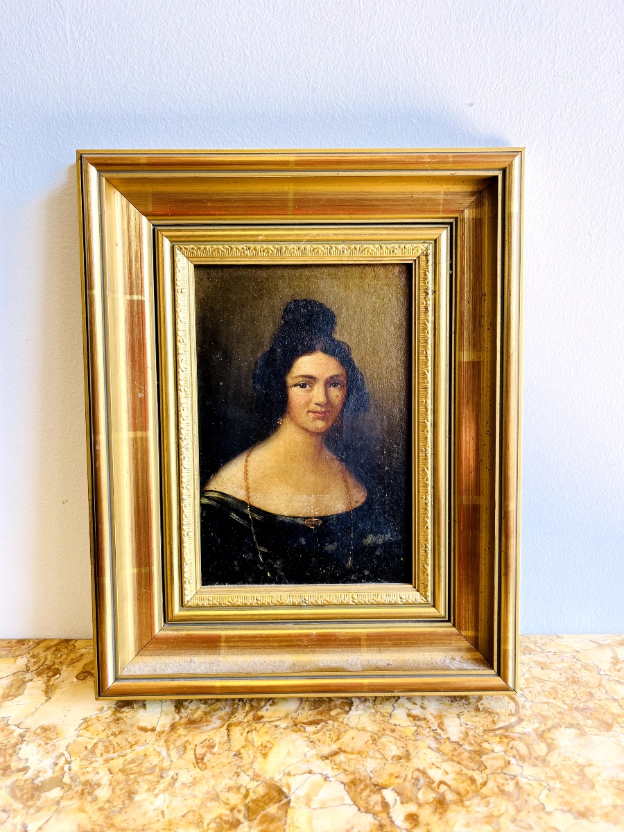 Oil Painting On Panel Louise Virginie Möckly 1809-1897