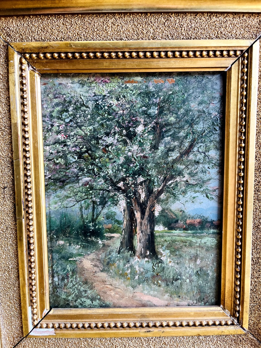 Oil Painting On Panel Jean Bain (19th-20th Century)-photo-2