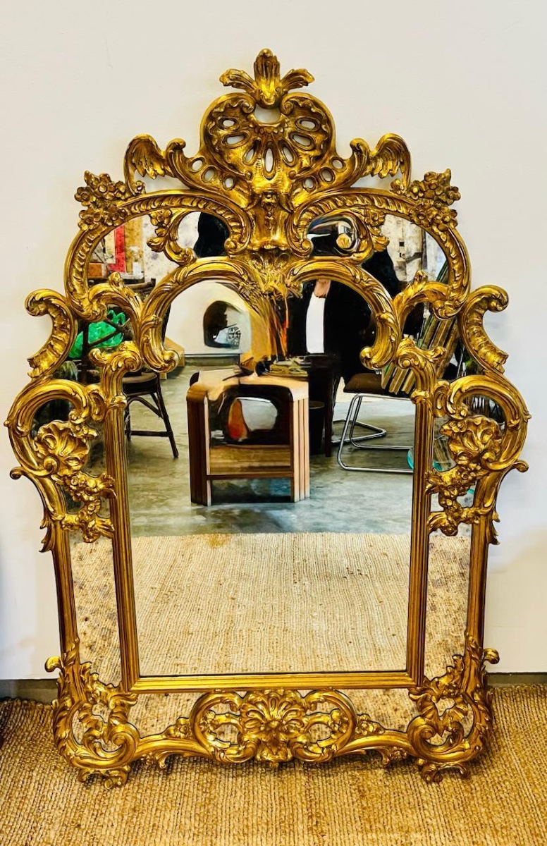 Miroir Doré De Style Louis XV