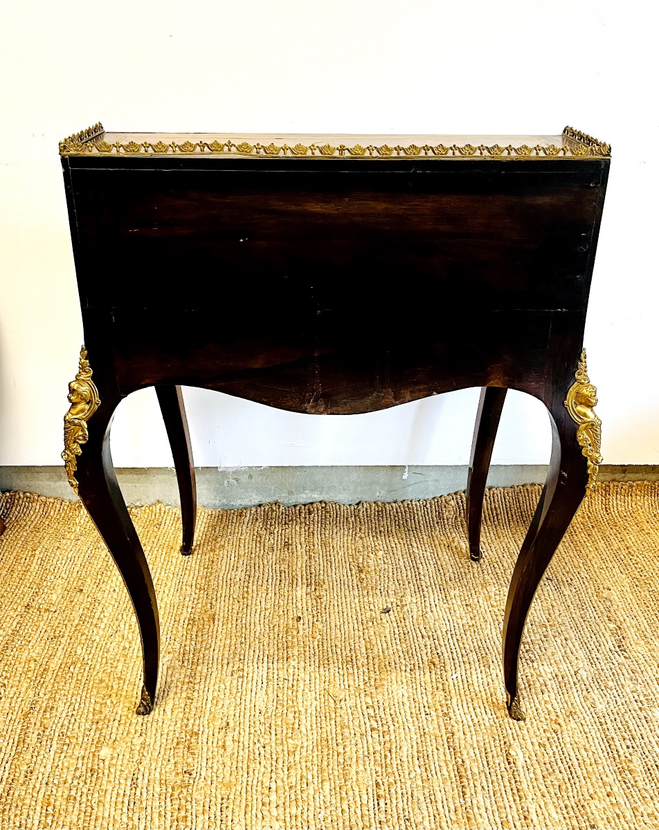 Louis XV Style Donkey Back Secretary, Napoleon III Period, 19th Century-photo-3