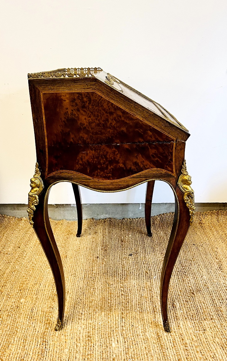 Louis XV Style Donkey Back Secretary, Napoleon III Period, 19th Century-photo-5