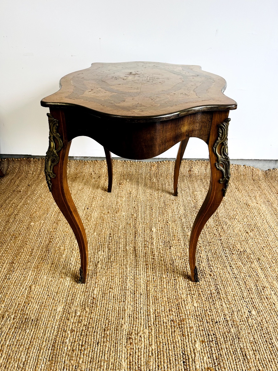 Louis XV Style Marquetry Violin Table – Napoleon III Period-photo-2