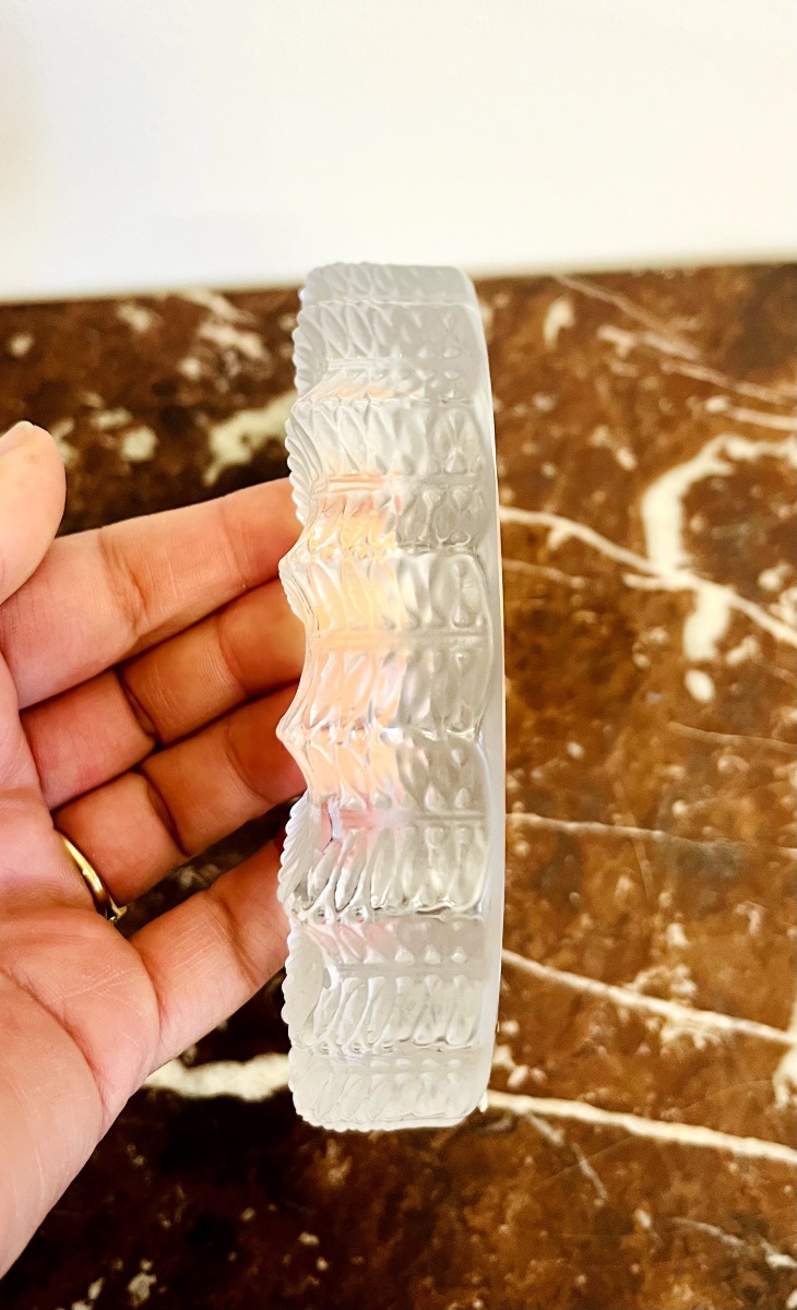 Lalique France Crystal Ashtray – Jamaica Model, France-photo-3