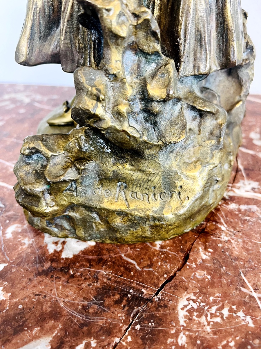 Imposant Bronze De Marie-antoinette Par Aristide De Ranieri (1865-c1929)-photo-4