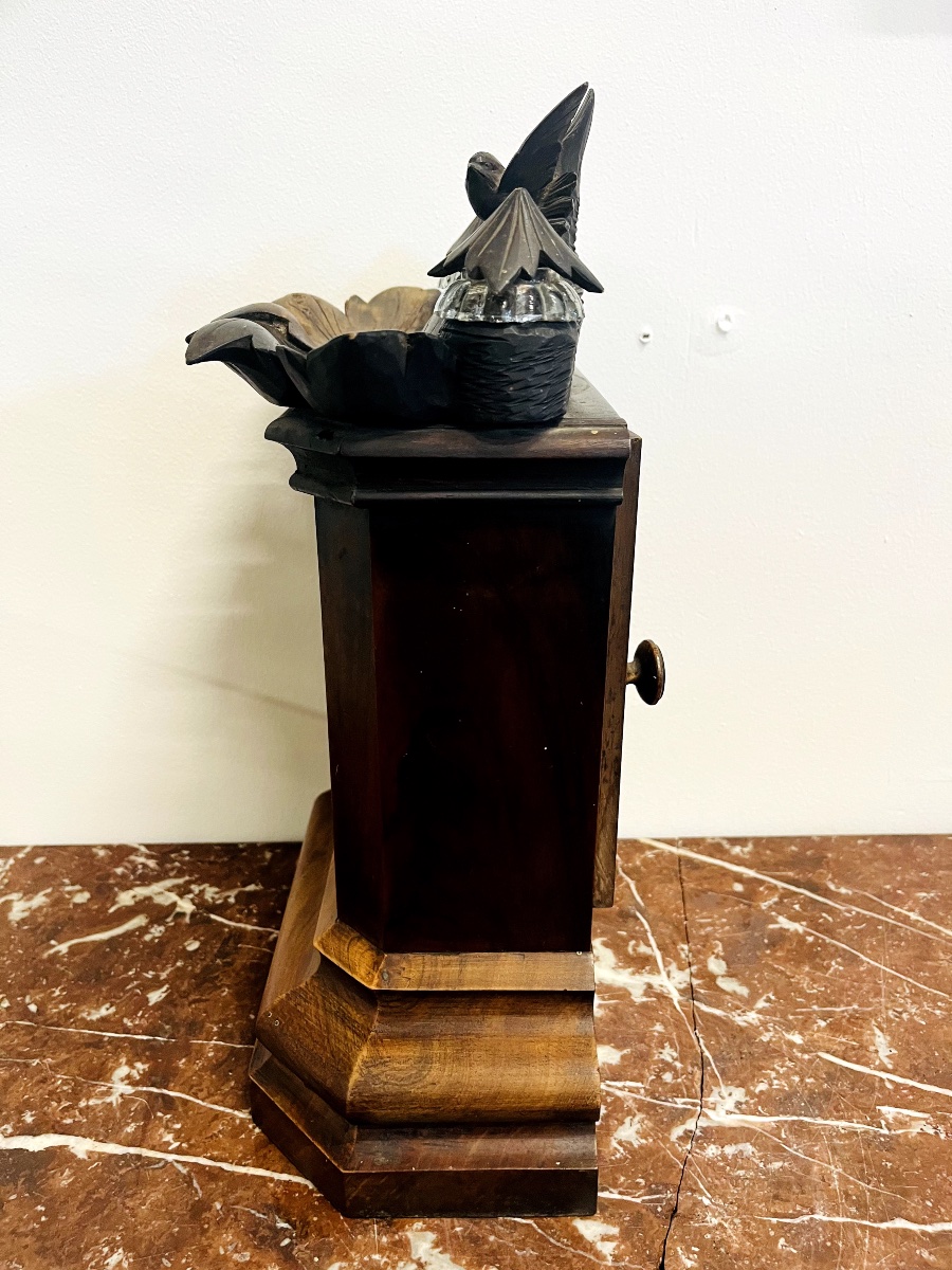 Wooden Clock Case With Inkwell – Black Forest-photo-3