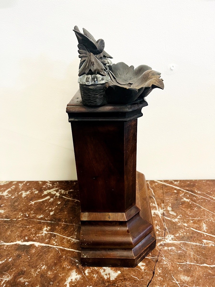 Wooden Clock Case With Inkwell – Black Forest-photo-6