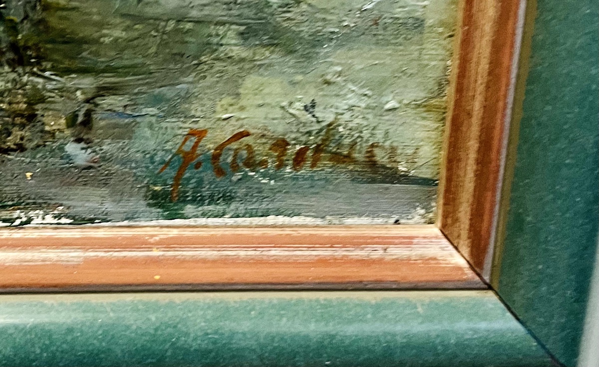 Oil On Canvas Carriage In The Rain-photo-4