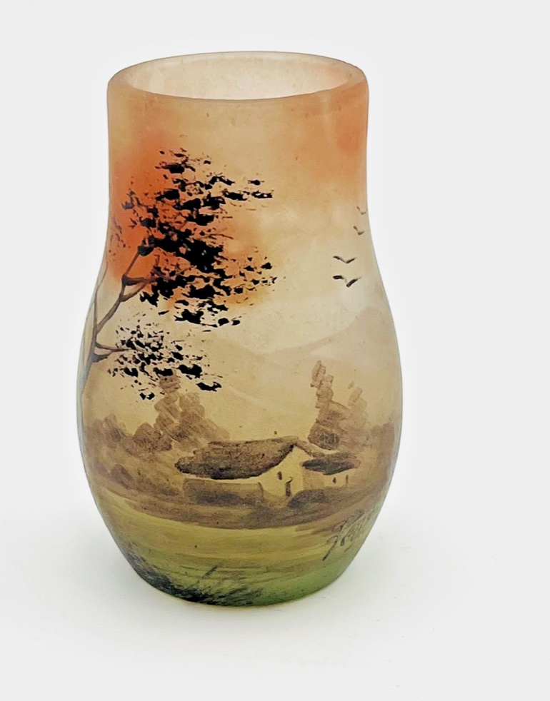 Miniature Vase Signed Jean-simon Peynaud (1860-1952)-photo-2