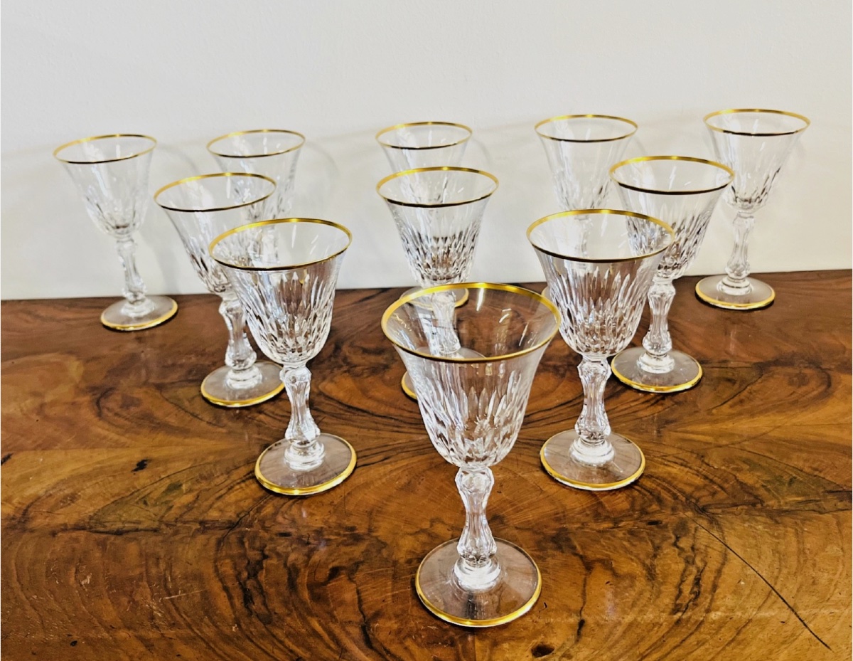 Lot de 11 verres à vin en cristal Saint - Louis – Modèle Lozère-photo-2