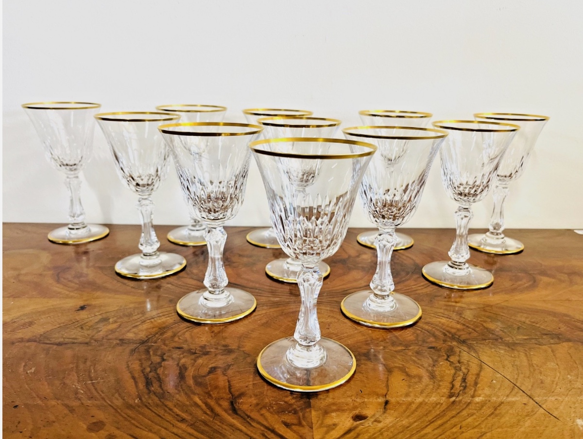 Lot de 11 verres à eau en cristal Saint-Louis – Modèle Lozère 
